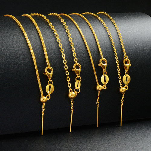 999足金可调节素链语瑶不缠头发