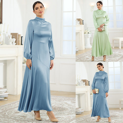 Colorful conservative long sleeved loose fitting dress 长裙