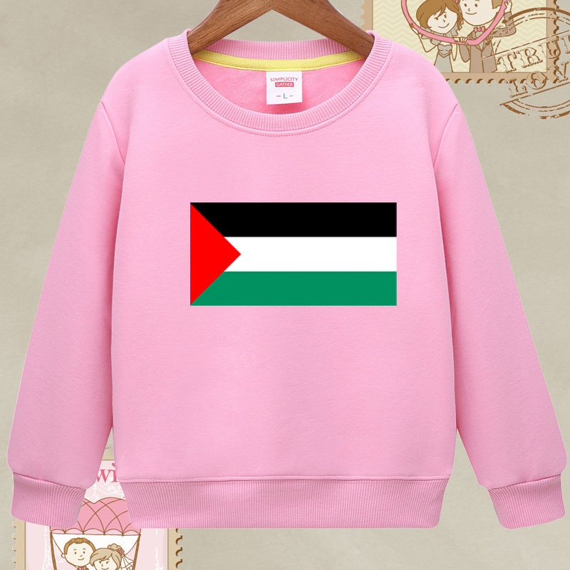 巴勒斯坦国旗一二三四五六年级学生运动会圆领卫衣服男女童亲子装