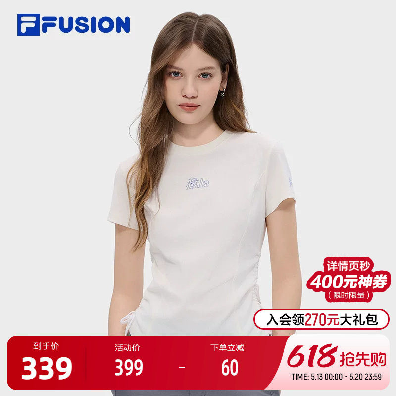 FILA FUSION斐乐潮牌女子针织短袖衫2026夏季新款时尚
