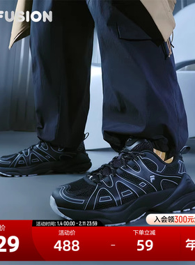 FILA FUSION斐乐潮牌男鞋PATH未来潮鞋2025秋季新款轨迹鞋跑步鞋