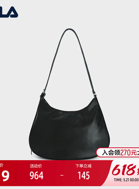挎包|FILA 斐乐官方黑色女款包包斜挎包运动单肩包小包休闲包