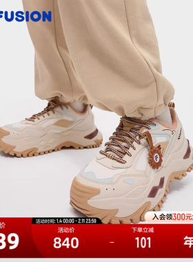 FILA FUSION斐乐潮牌BIANCO DX WE厚底潮鞋女2025冬款加绒跑步鞋