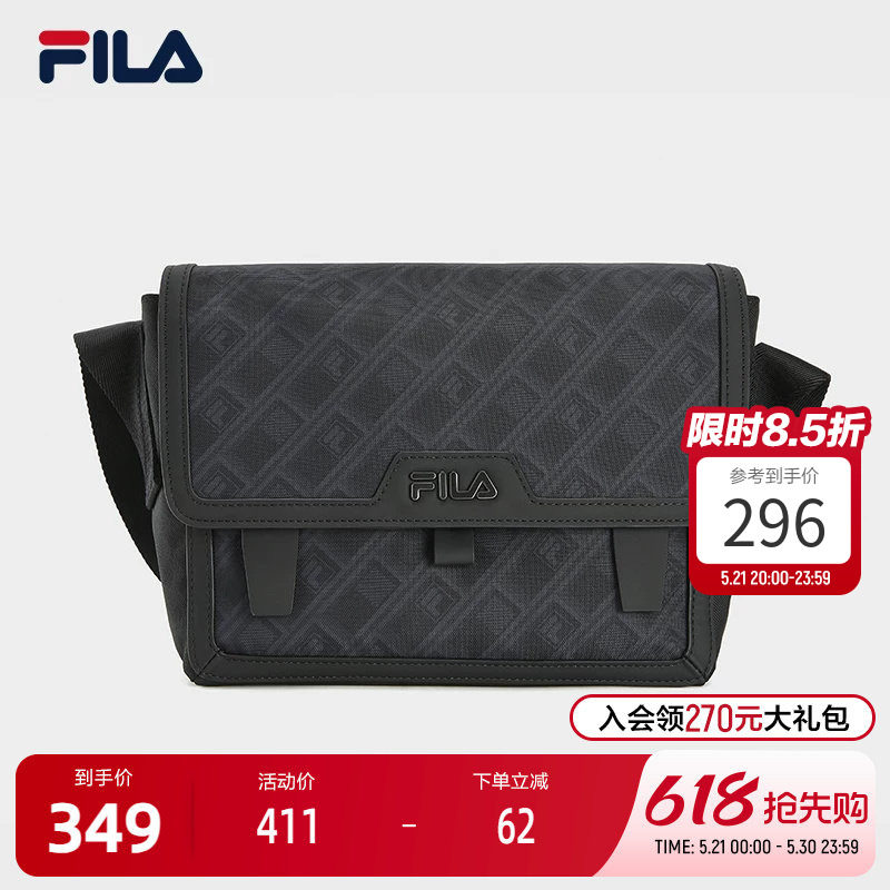 FILA 斐乐官方男包挎包2026春季新款满印休闲单肩包斜挎包随