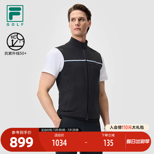 高尔夫运动防晒无袖 FILA 新款 斐乐官方男士 上衣 针织马甲2025夏季