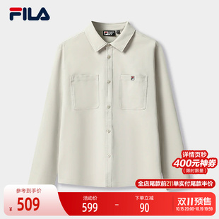 FILA 斐乐官方男子梭织长袖衬衫2025冬新款时尚简约休闲舒适上衣