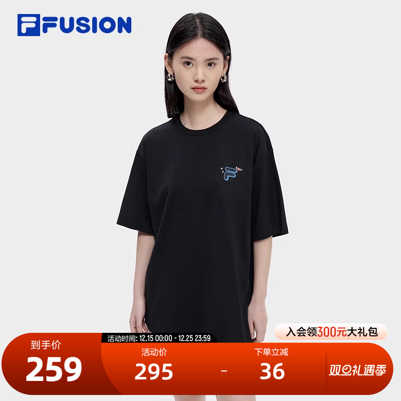 FILAFUSION斐乐情侣宽松短袖T