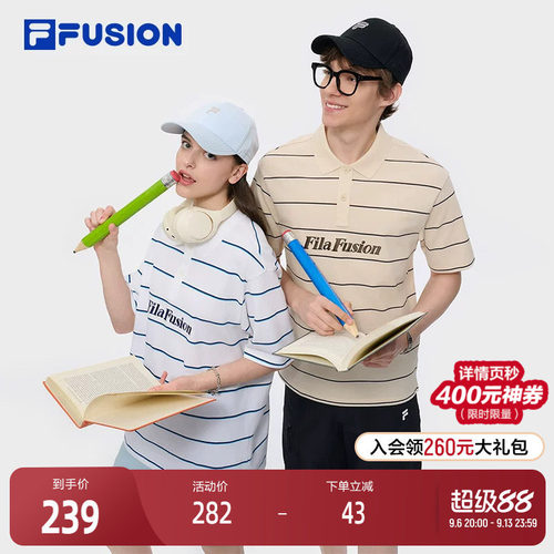 FILAFUSION斐乐针织短袖POLO衫