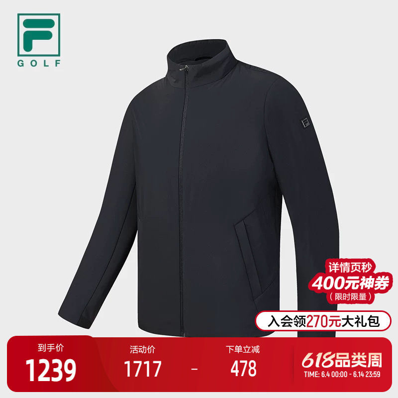 FILA 斐乐官方男士棉服2026春季新款高尔夫运动简约立领保暖外套
