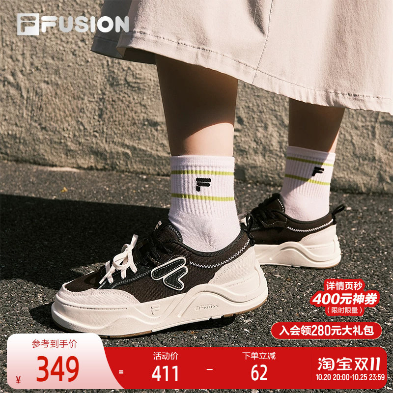 FILA FUSION 斐乐潮牌女鞋厚底帆布鞋2026夏季新款情
