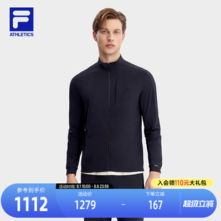 外套2023夏新款 基礎簡約立領運動上衣 斐樂官方男子針織長袖 FILA