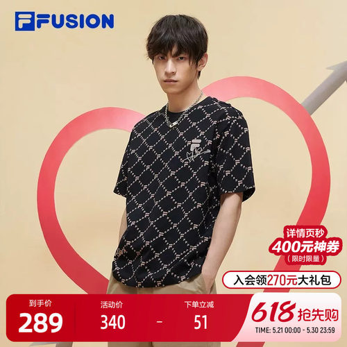 FILAFUSION斐乐中性针织短袖衫