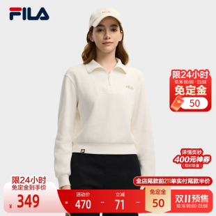 FILA 斐乐官方女子套头卫衣2025冬新款时尚休闲舒适针织长袖上衣