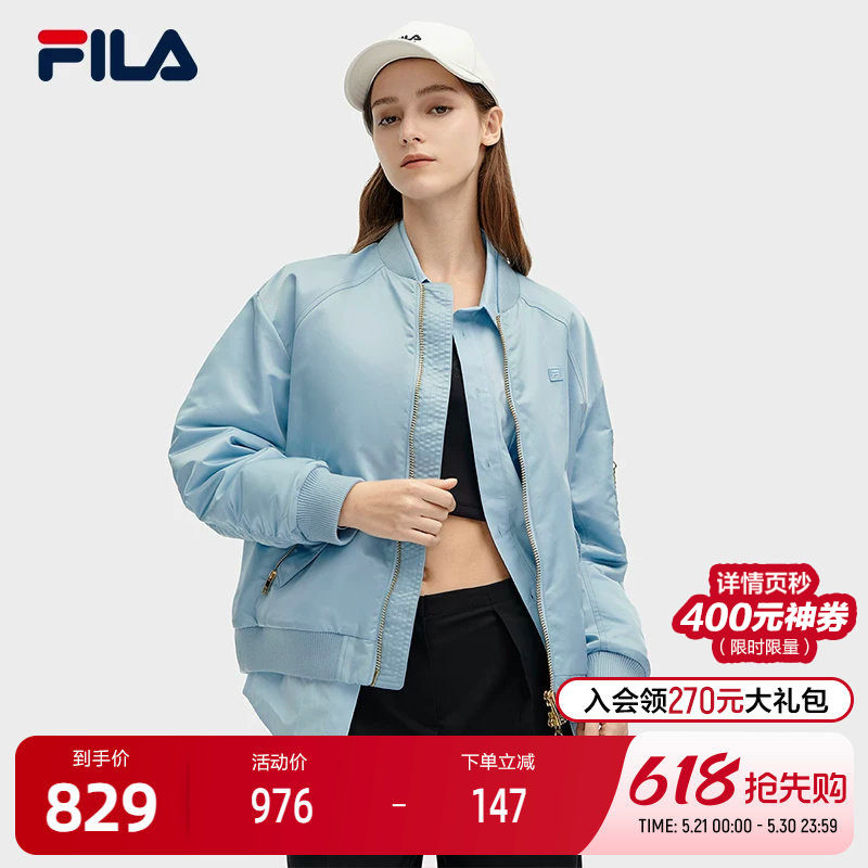 FILA 斐乐官方女士棉服2024春季新款时尚休闲运动宽松飞行员