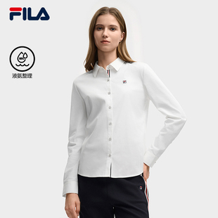 FILA 斐乐官方女子梭织长袖衬衫2025冬新款时尚休闲简约基础上衣