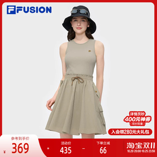 FILA FUSION斐乐潮牌女子连衣裙2025夏季新款休闲工装无袖连身裙