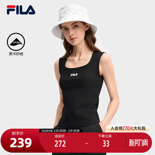 无袖 FILA 休闲简约修身 时尚 上衣 斐乐官方女子针织背心2025秋新款