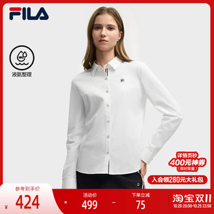FILA 斐乐官方女子梭织长袖衬衫2025冬新款时尚休闲简约基础上衣