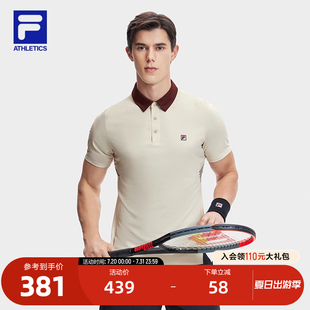 新款 FILA 2024夏季 斐乐官方男子针织短袖 网球运动基础上衣 POLO衫