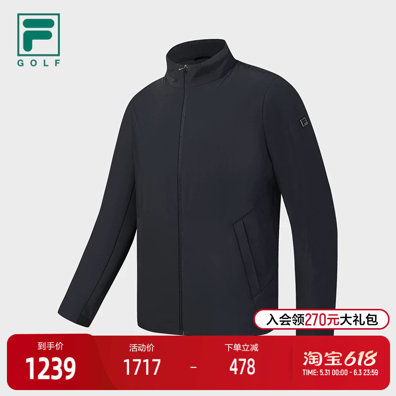 FILA 斐乐官方男士棉服2026春季新款高尔夫运动简约立领保暖