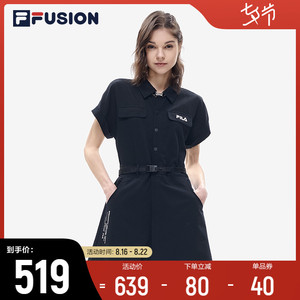 FILA斐乐女子梭织连体装2022夏季新款潮流简约运动舒适休闲装