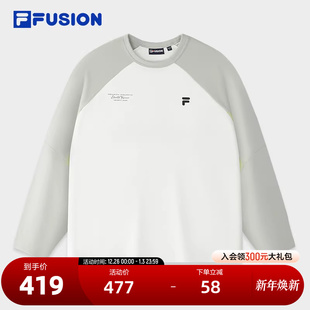 衫 针织长袖 2025夏季 新款 纯棉长T FILA 插肩袖 FUSION斐乐潮牌情侣款