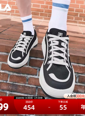 FILA 斐乐官方男鞋COOKIES复古帆布鞋2025夏新款曲奇鞋时尚休闲鞋