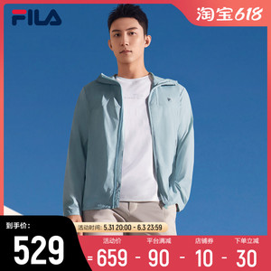 FILA斐乐男士连帽外套2021秋季百搭潮流休闲梭织上衣运动上衣外套