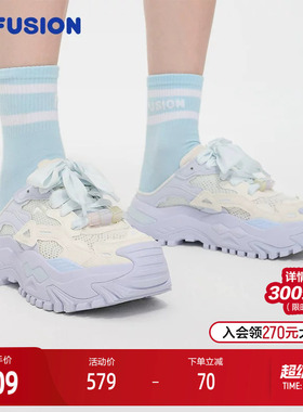 FILA FUSION斐乐潮牌女鞋BIANCO MULE厚底潮鞋2024秋季新款休闲鞋