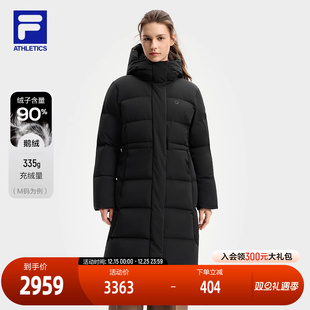 新款 羽绒服2025冬季 健身运动保暖连帽外套 斐乐官方女士长款 FILA