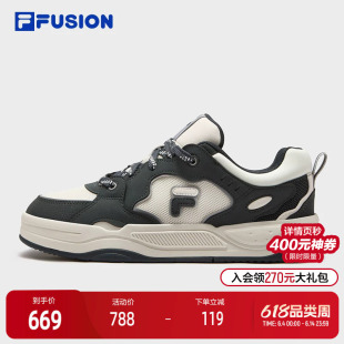FILA FUSION斐乐潮牌BANK II DX男鞋2026夏季新款板鞋厚底板鞋