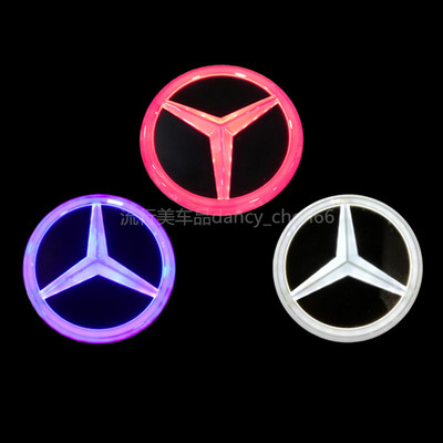 后尾标志奔驰发光车标灯改装
