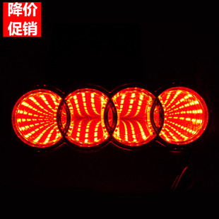 适用于3D奥迪Q5 Q3 A1 A3 TT发光车标灯汽车标志led后尾车标带灯