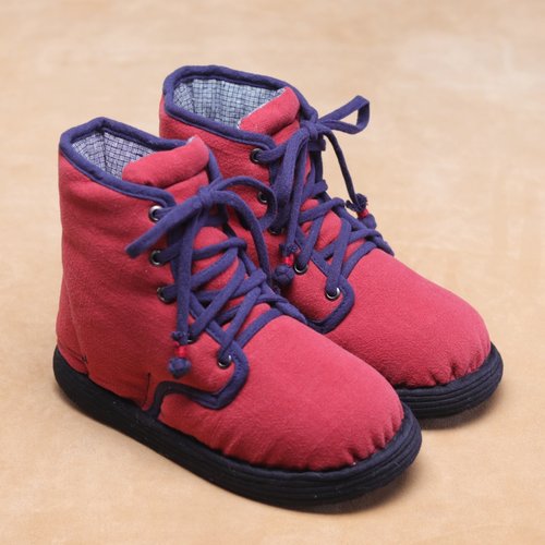 【可光脚穿的棉花鞋】手工千层底布鞋系带高帮保暖棉鞋女秋冬怀旧