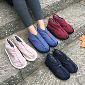 懒人汉鞋 原创纯手工纳底千层底布鞋 保暖复古文艺女鞋 冬季 高帮棉鞋