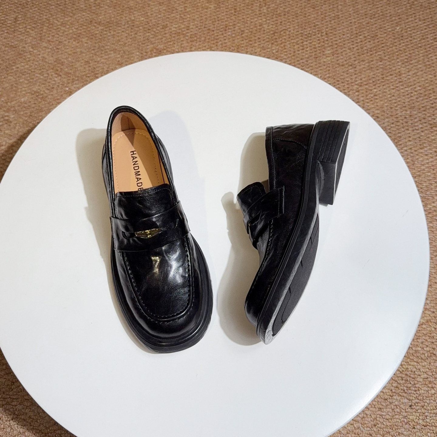 2026春季新款真皮厚底低跟金币乐福鞋女一脚蹬老钱风小皮鞋大码41,女鞋,乐福鞋（豆豆鞋）,淘宝优惠券,粉丝福利购,淘宝优惠卷