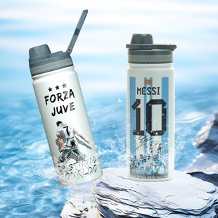 定制足球周边水杯梅西纪念品C罗保温杯学生礼物团队制作印名字