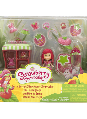 孩之宝Strawberry Shortcake香味草莓娃娃衣橱换装场景配帽子包包