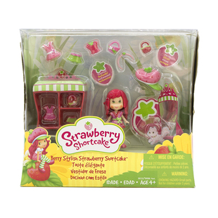 孩之宝Strawberry Shortcake香味草莓娃娃衣橱换装场景配帽子包包