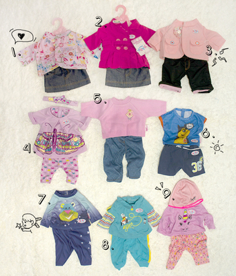 ZAPF夏芙baby born 邦邦仿真娃娃配件服装43cm连体衣服裤子裙子