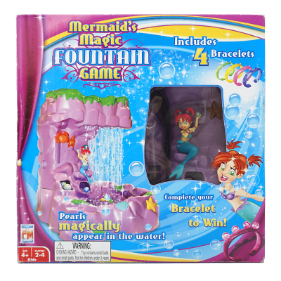 mermaid美人鱼娃娃魔法喷泉水池瀑布场景珍珠手镯套装过家家玩具