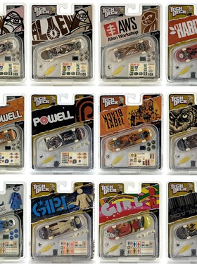 Tech Deck Fingerboard 欧美迷你手指滑板合金支架带贴纸配件工具