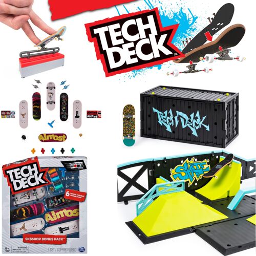 Tech Deck专业手指滑板指尖技巧斜坡跳台栏杆集装箱道具场景套装