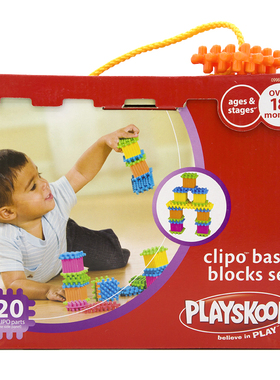 孩之宝PLAYSKOOL CLIPO BASIC BLOCKS SET儿童大颗粒拼插基础积木