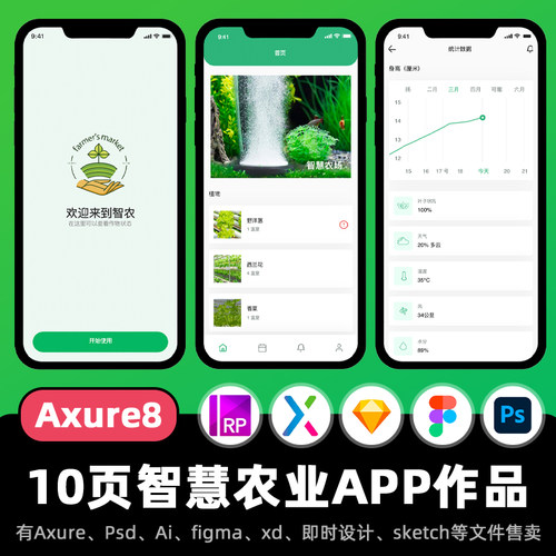 10页Axure智慧农业原型农场管理APP高保真交互设计稿figma作品.rp