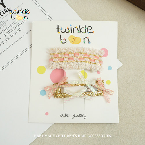 小香风金丝织带儿童发夹