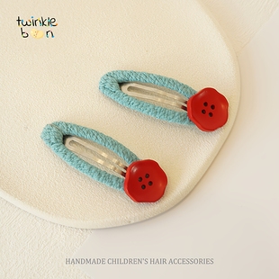 纽扣发夹韩系宝宝发夹可爱儿童发夹刘海夹鸭嘴夹子头饰女童发卡