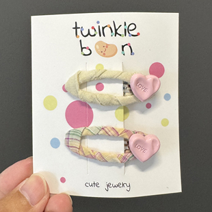 韩国东大门蓝色条纹发夹甜美小众侧边刘海夹布艺bb夹碎发发卡