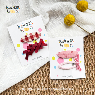 纯手工缎带蝴蝶结儿童发夹新款 可爱儿童碎发发夹漂亮刘海前额发夹