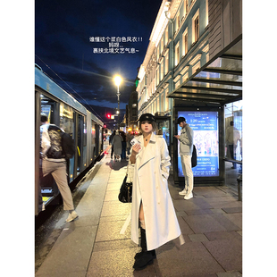 安妮不火  彼得堡中长款风衣女2025秋冬新款微胖大码老钱风长外套